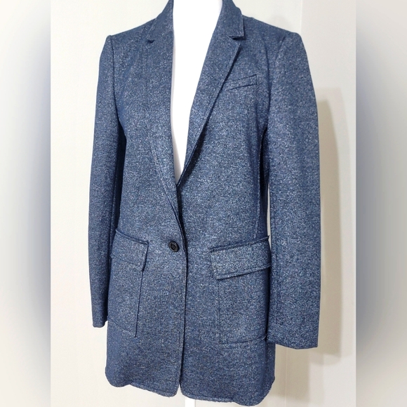Banana Republic Jackets & Blazers - NWT Banana Republic Textured Knit Boyfriend Indigo Women's Blazer Size 2P